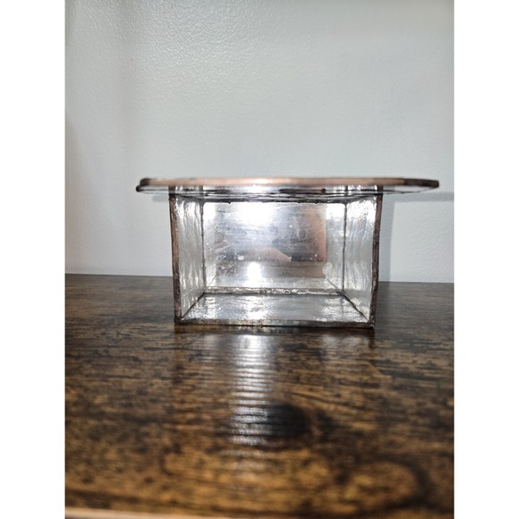 Vintage Santa Claus Stained Leaded Glass Tea Light Candle Holder Christmas Decor - Picture 11 of 11